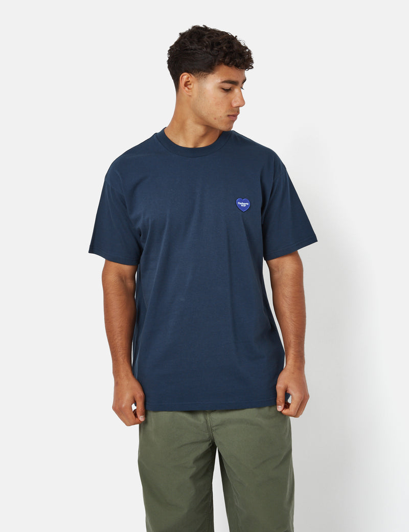 Carhartt-WIP Double Heart T-Shirt (Organic) - Blue I Urban Excess