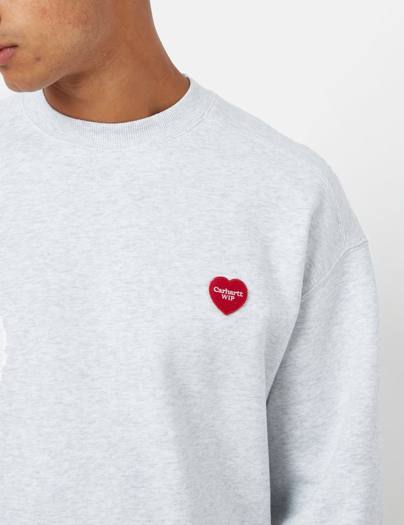 Carhartt-WIP Heart Patch Sweatshirt - Ash Heather Grey