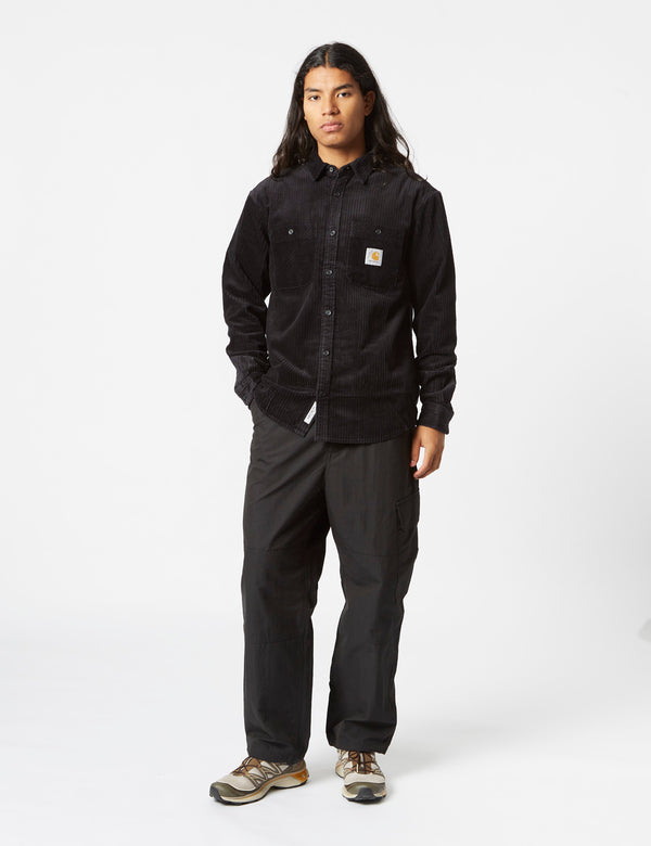 Carhartt-WIP Rhodes Long Sleeve Shirt (Loose, Corduroy) - Black