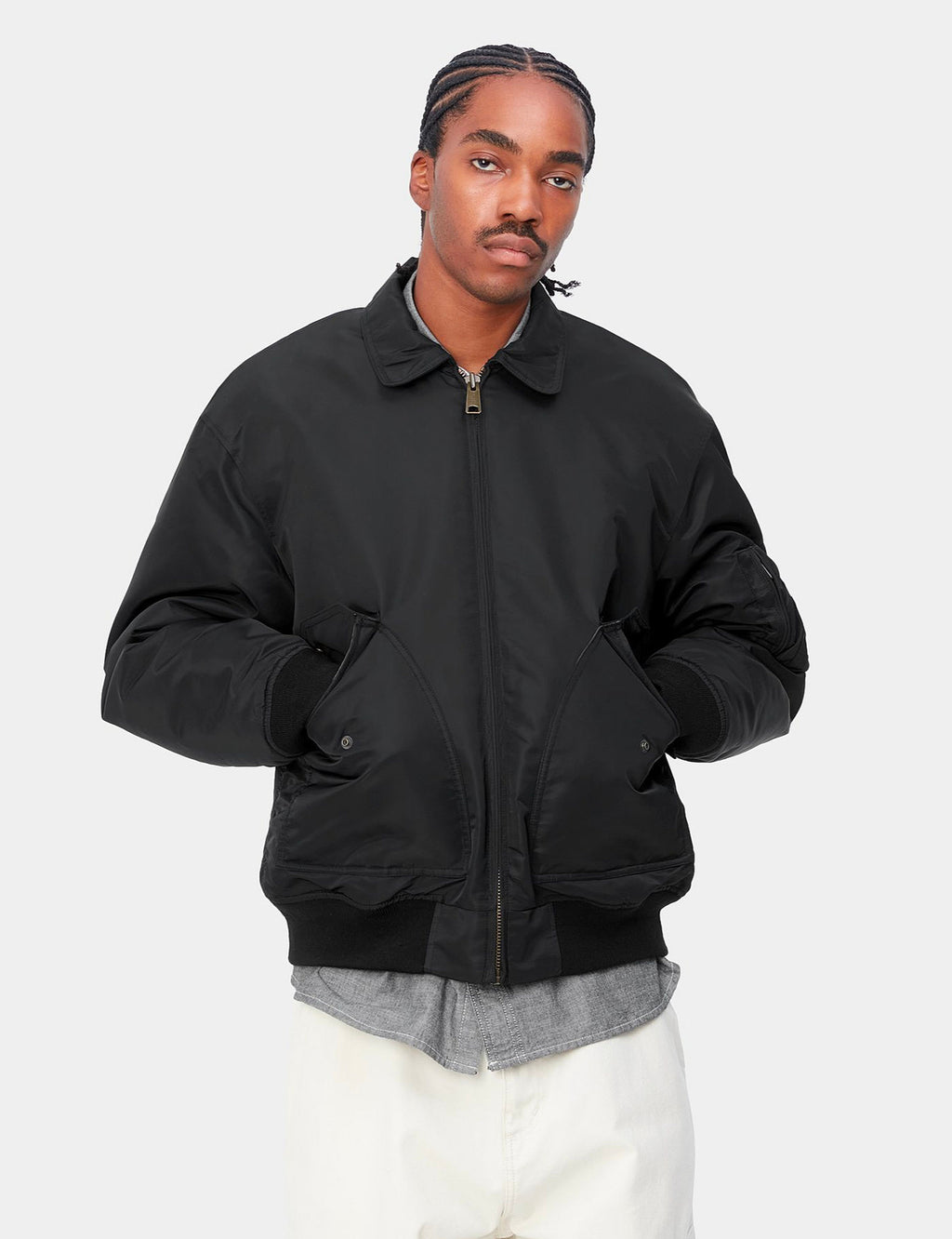 Carhartt-WIP Olten Bomber Jacket - Black | URBAN EXCESS.