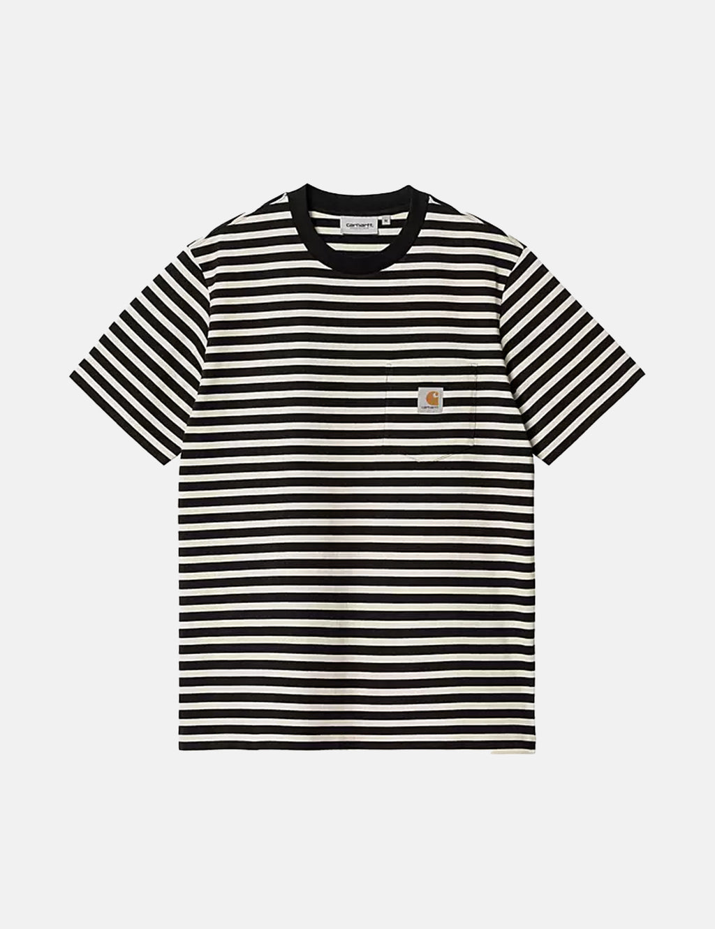 Carhartt-WIP Seidler Pocket T-Shirt (Seidler Stripe) - Salt Grey/Black ...