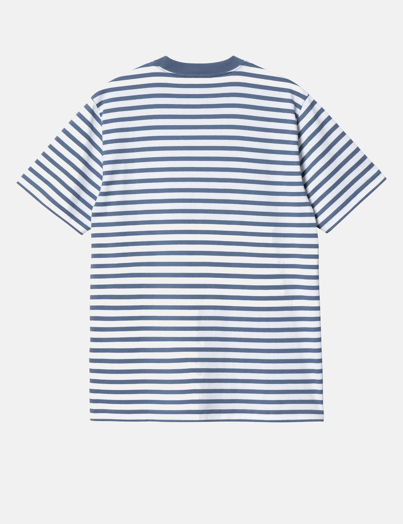 Carhartt-WIP Seidler Stripe Pocket T-Shirt - Sorrent Blue