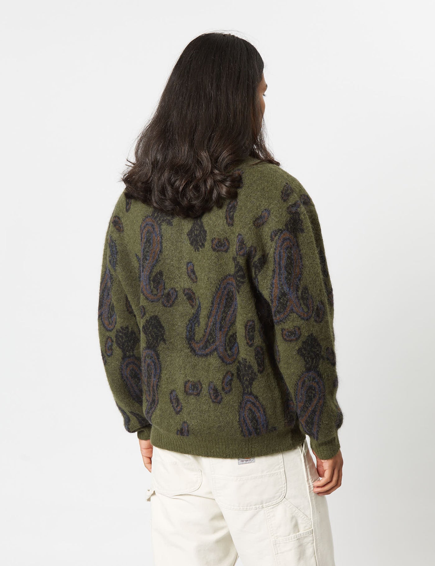 Carhartt WIP Medford Cardigan Paisley Plant Green URBAN EXCESS