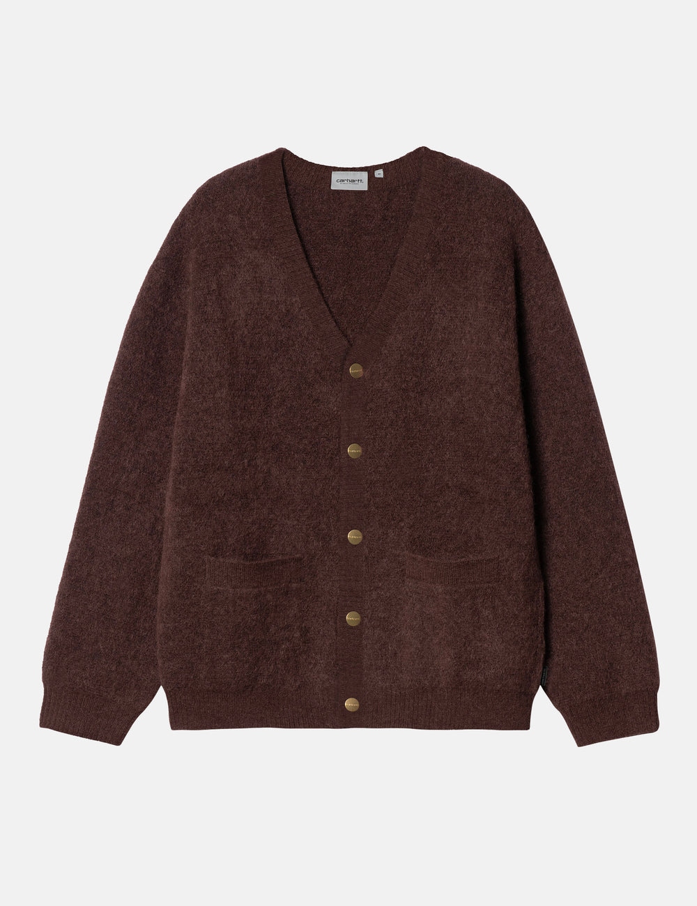 Carhartt WIP Medford Cardigan Jacquard Buckeye Brown Urban Excess. URBAN EXCESS