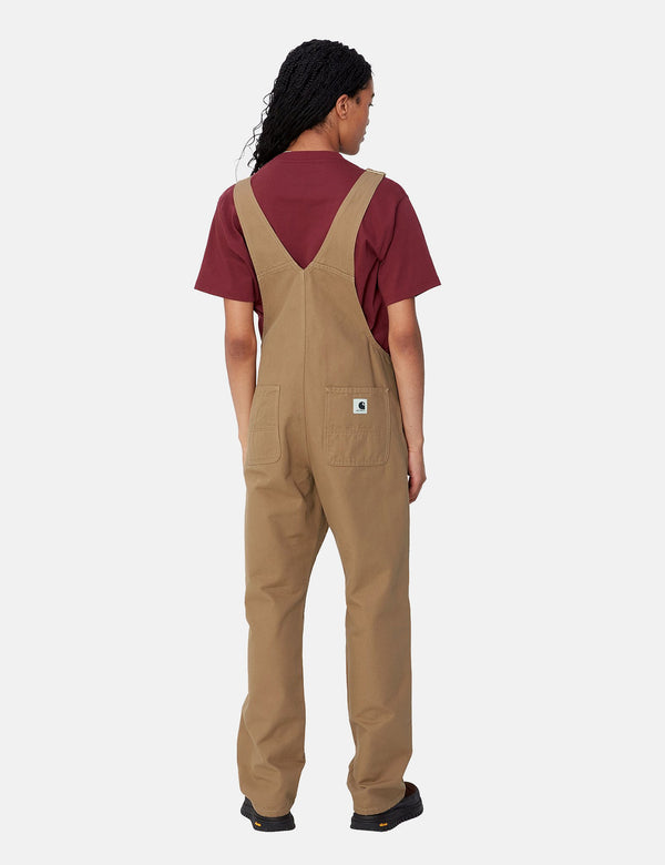 Carhartt WIP Women's Bib Overall Straight - Peanut Brown Rinsed