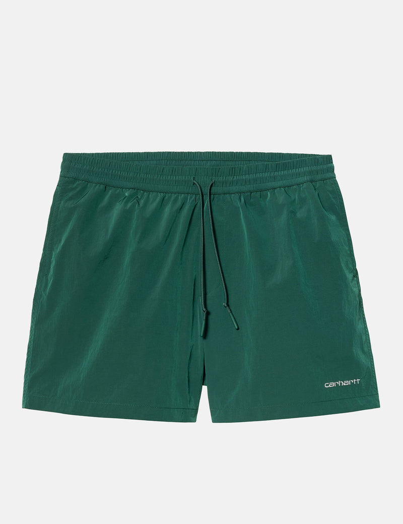 Carhartt-WIP Tobes Swim Trunks - Chervil Green/White