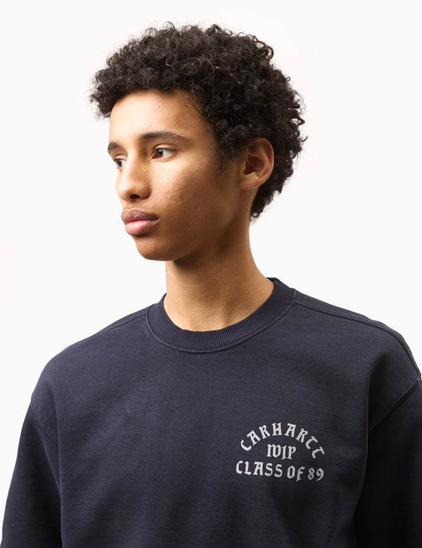 Carhartt-WIP Class of 89 Sweatshirt (Loose) - Dark Navy Blue