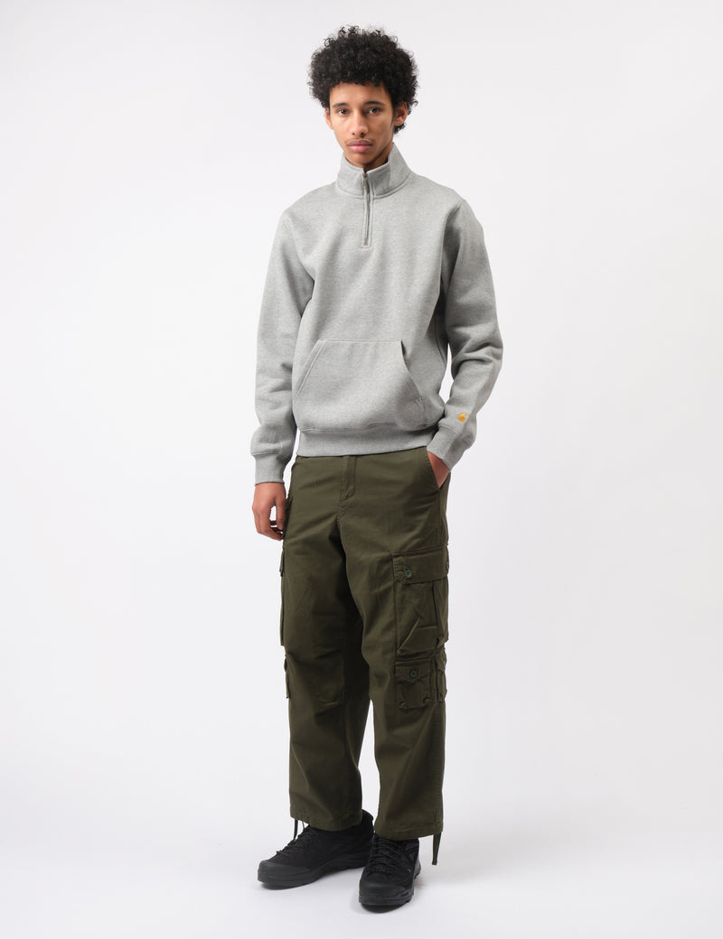 Carhartt WIP Chase Neck Zip Sweatshirt (Regular) - Grey Heather