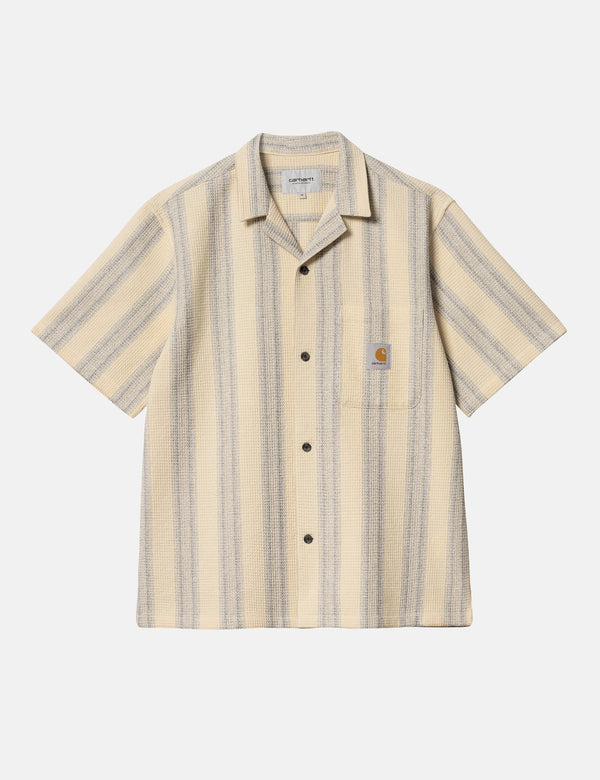 Carhartt WIP Short Sleeve Dodson Stripe Shirt - Natural