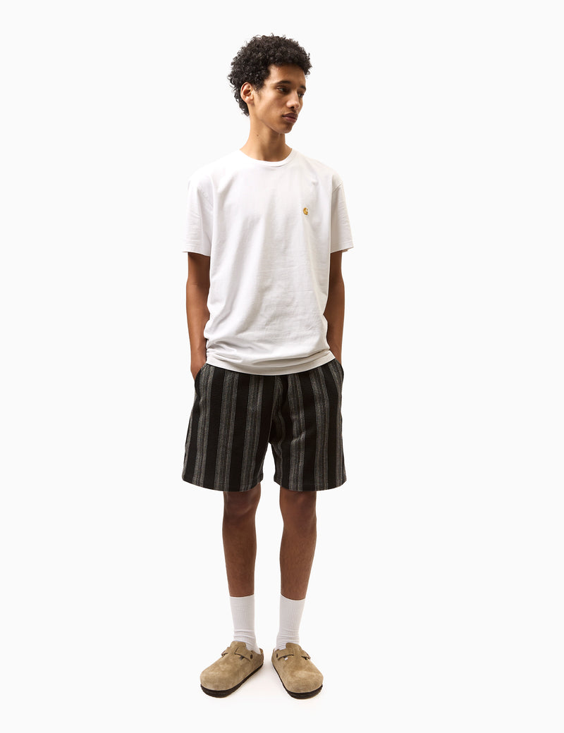 Carhartt WIP Dodson Stripe Shorts - Black