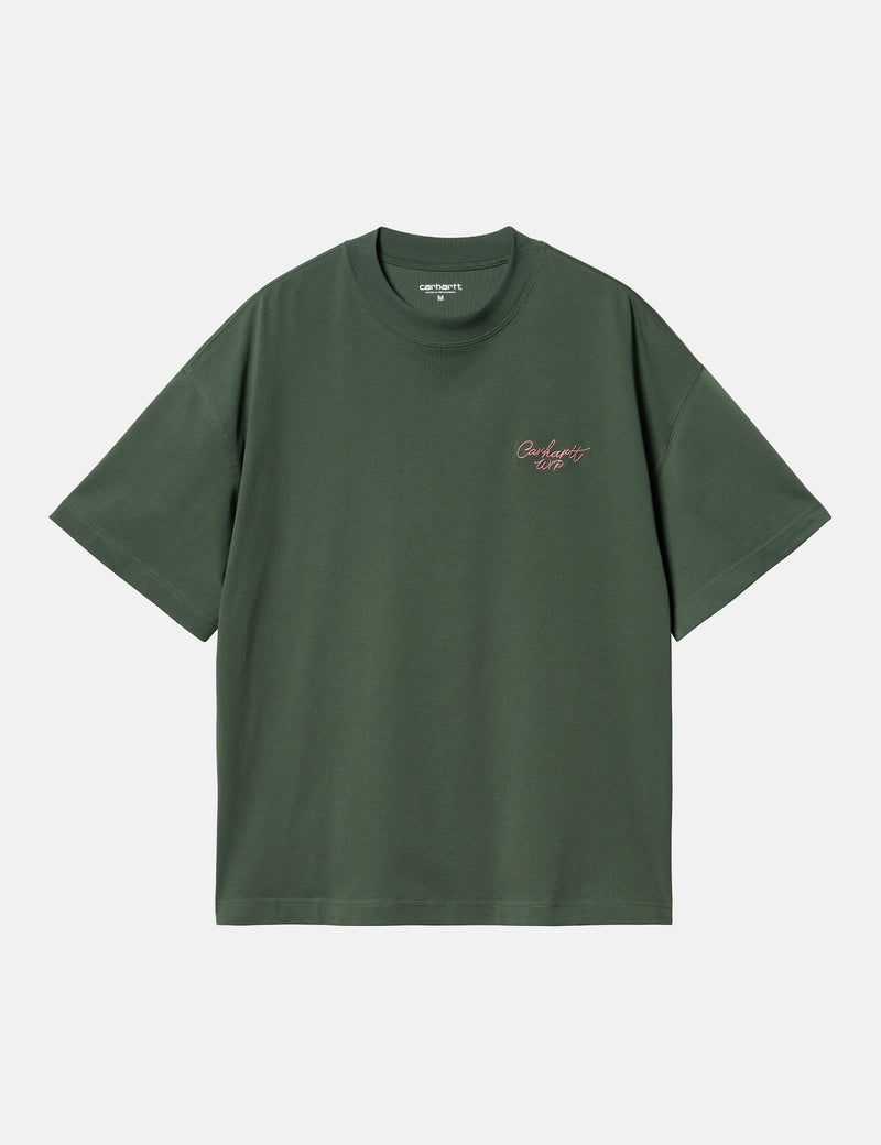 Carhartt WIP Signature Script T-Shirt (Boxy Loose) - Sycamore Tree Green