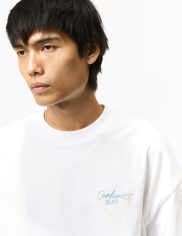 Carhartt WIP Signature Script T-Shirt (Boxy Loose) - White