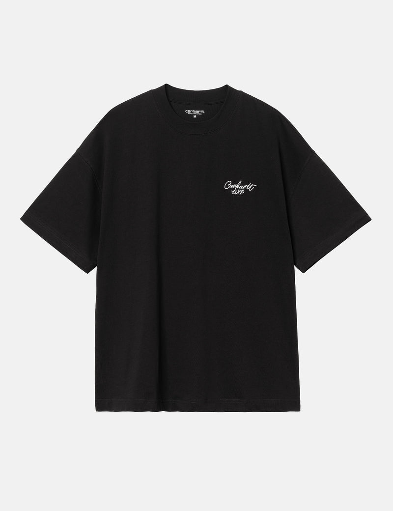 Carhartt WIP Signature Script T-Shirt (Boxy Loose) - Black