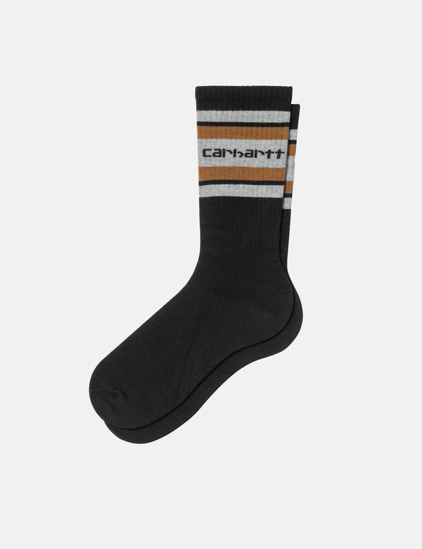 Carhartt WIP Connors Socks - Black/Grey Heather/Hamilton Brown