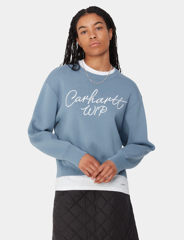 Carhartt WIP Women's Signature Sweater - Dusty Ice Blue