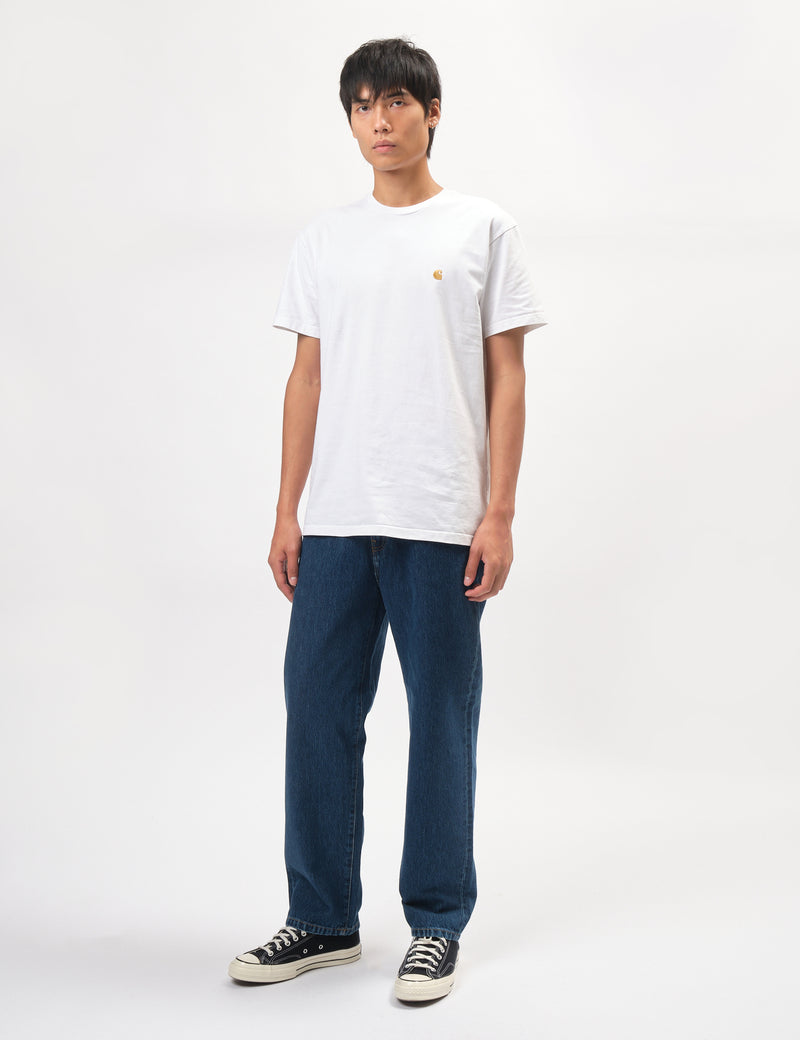 Carhartt WIP Aaron Pant (Smith Denim) - Blue Stone Washed