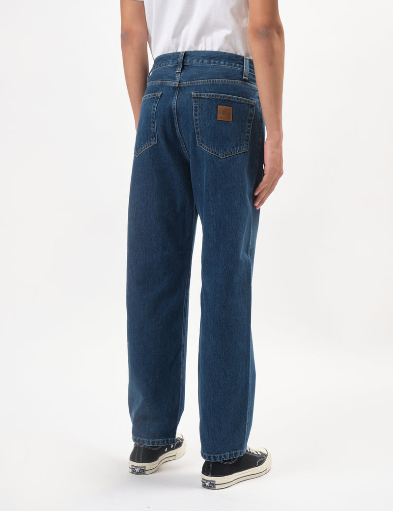 Carhartt WIP Aaron Pant (Smith Denim) - Blue Stone Washed