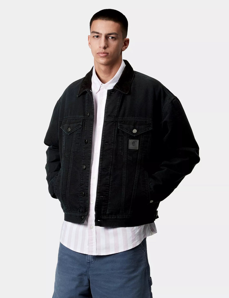 Carhartt WIP Dayton Trucker Jacket - Black Stone Canvas