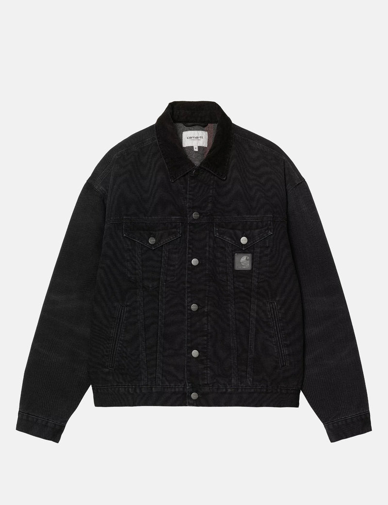 Carhartt WIP Dayton Trucker Jacket - Black Stone Canvas