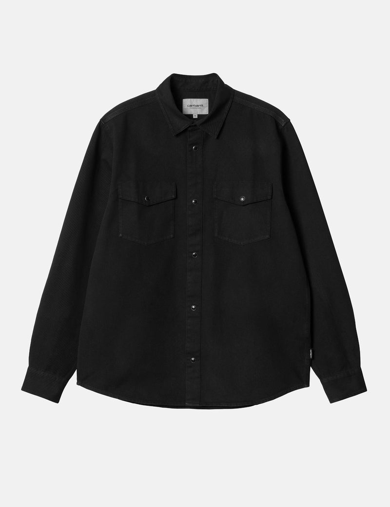 Carhartt WIP Santa Fe Shirt (Garment Dyed) - Black