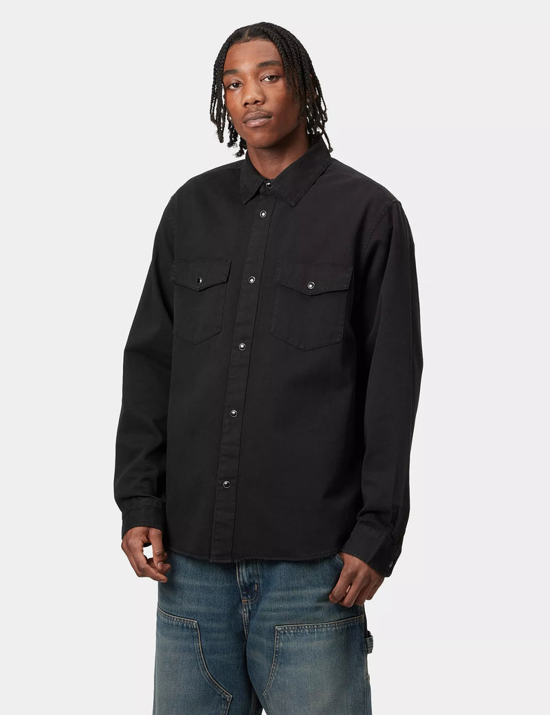 Carhartt WIP Santa Fe Shirt (Garment Dyed) - Black