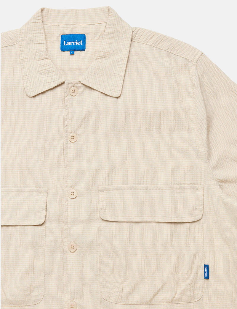 Larriet Kendalls Short Sleeve Shirt - Tan Plaid