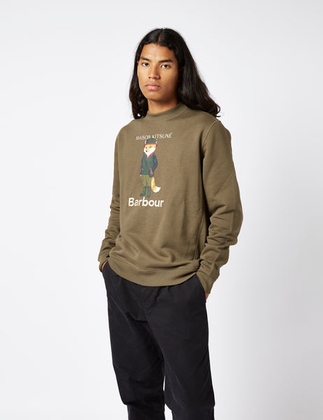 Barbour x Maison Kitsuné Beaufort Fox Sweatshirt - Uniform Green