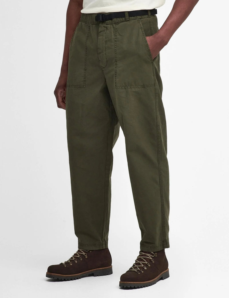 Barbour Heritage Grindle Trousers (Straight Fit) - Olive Green