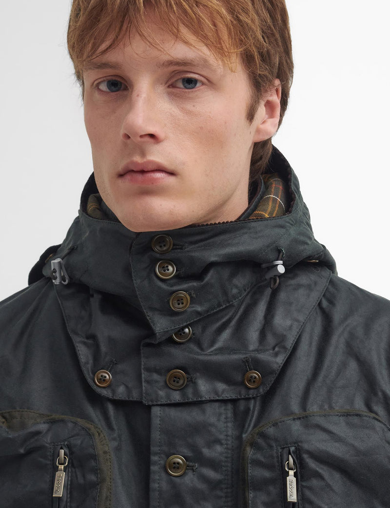 Barbour x TO KI TO Outland Waxed Jacket - Sage Green