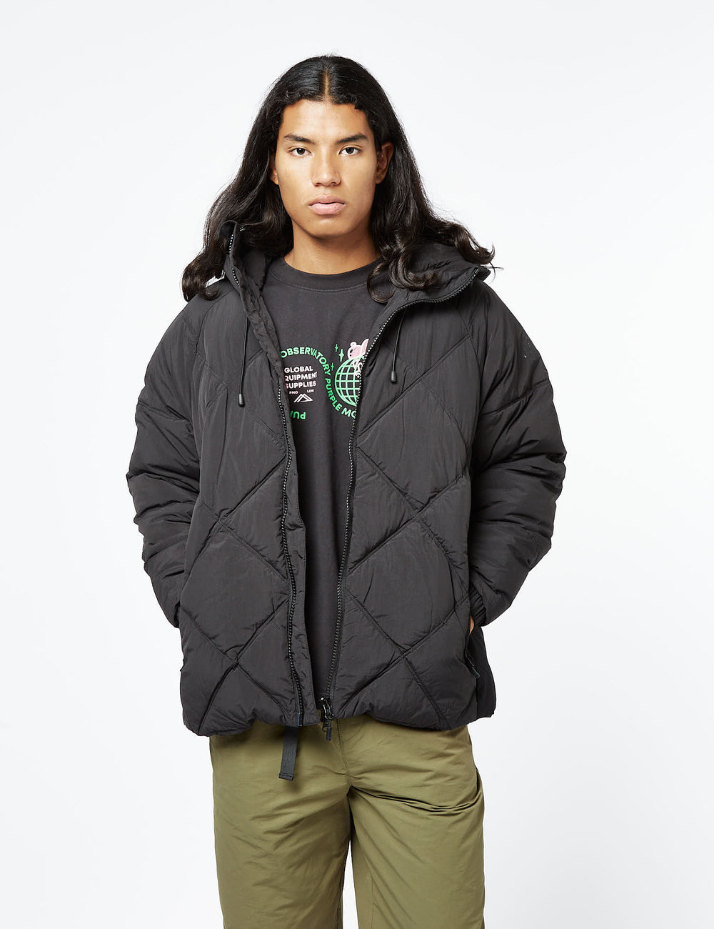 Purple Mountain Observatory High Neck Fjord Puffa - Black I Urban ...