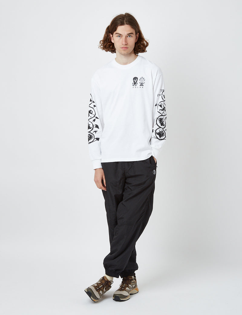 Polar Skate Co. Spiral Long Sleeve T-Shirt - White