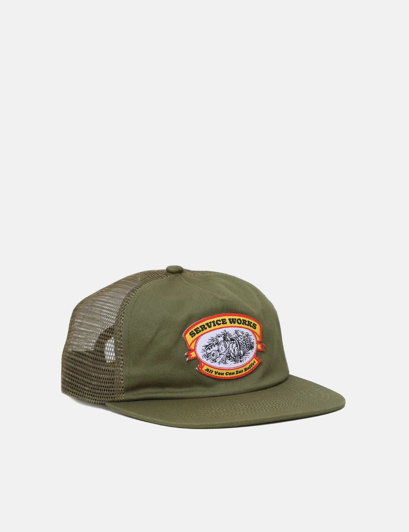 Service Works All You Can Eat Trucker - Olive Green