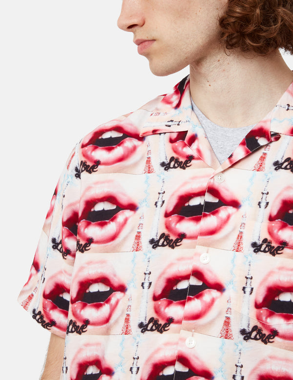 Thisisneverthat Lips Short Sleeve Shirt (Rayon) - Pink