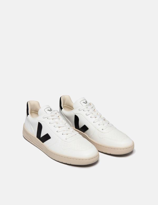 Womens Veja V-10 CWL Trainers - White/Black