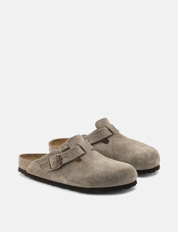 Birkenstock Boston Veloursleder (Regular) - Taupe