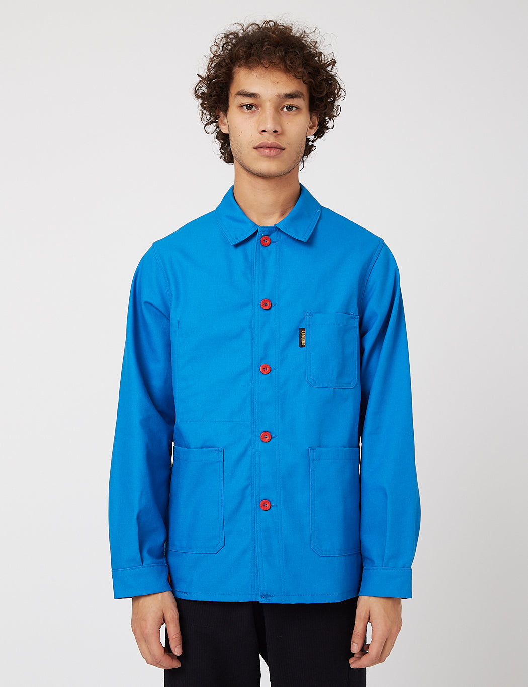 Le Laboureur Work Jacket (Cotton Drill) - Bugatti Blue/Red Buttons ...