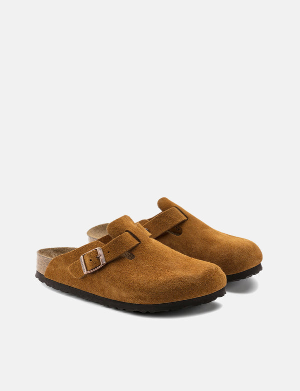 Birkenstock Boston Suede Leather (Regular, Soft Footbed) - Mink