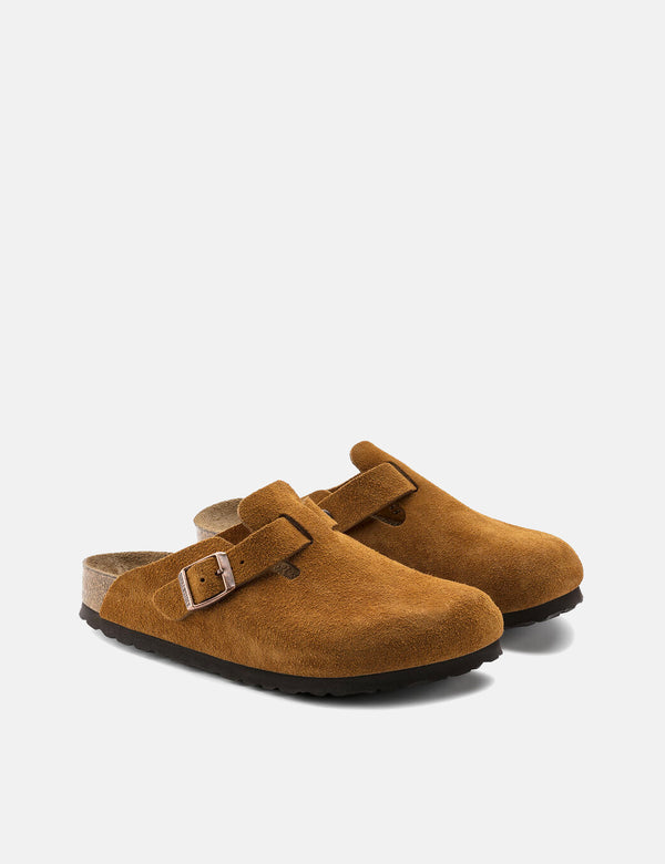 Damen Birkenstock Boston Wildleder (schmales, weiches Fußbett) - Mink