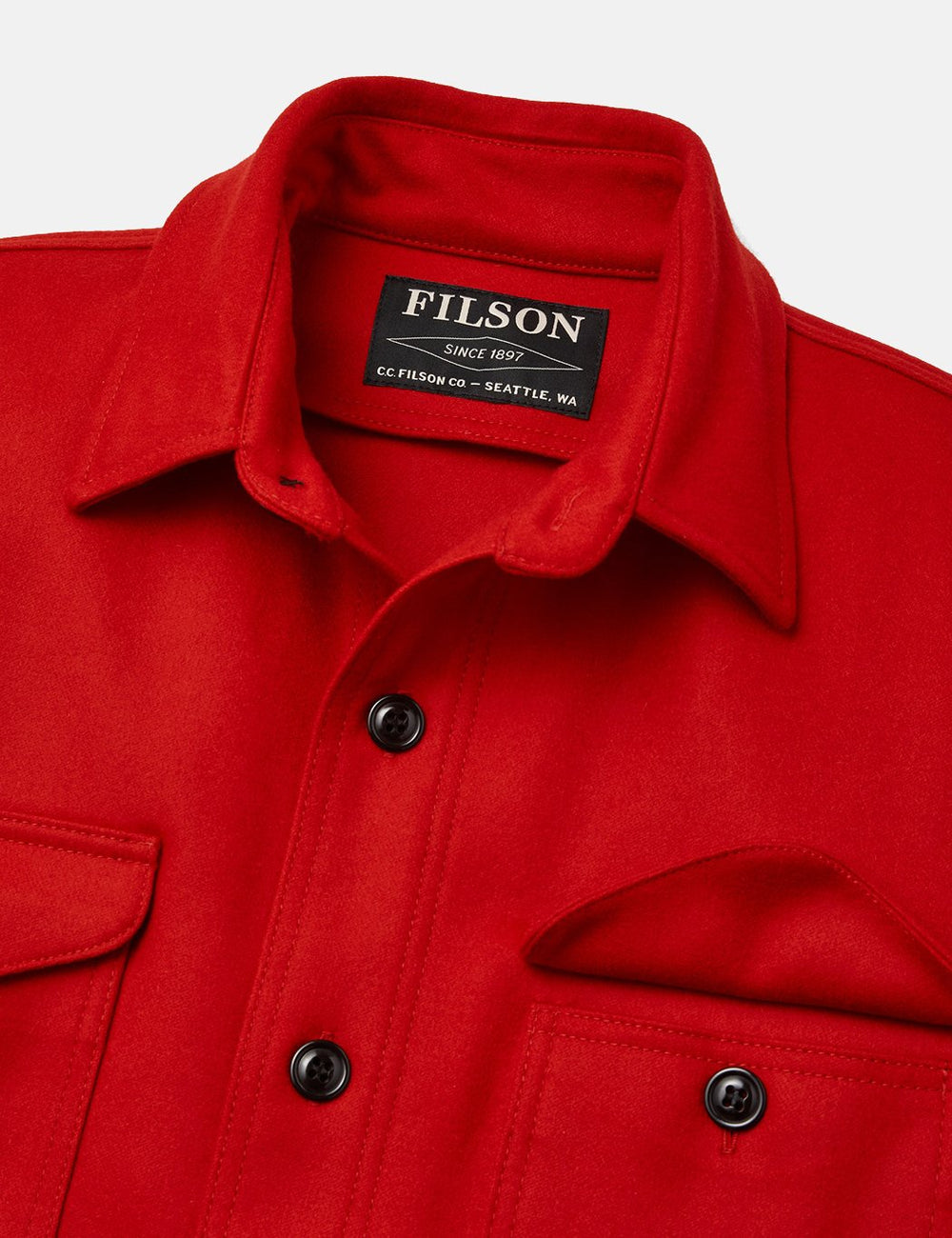 Filson Woollen Overshirt - Scarlet Red | URBAN EXCESS.