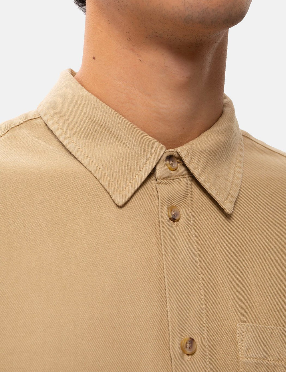 Nudie Chuck Fluid Twill Shirt - Oat | URBAN EXCESS