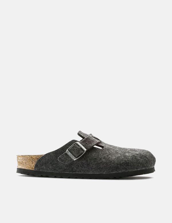 Birkenstock Boston Wollfilz (Regular) - Anthrazitgrau