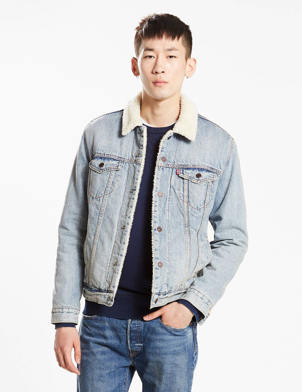 Levis Type 3 Sherpa Trucker Jacket - Fine Line Blue – URBAN