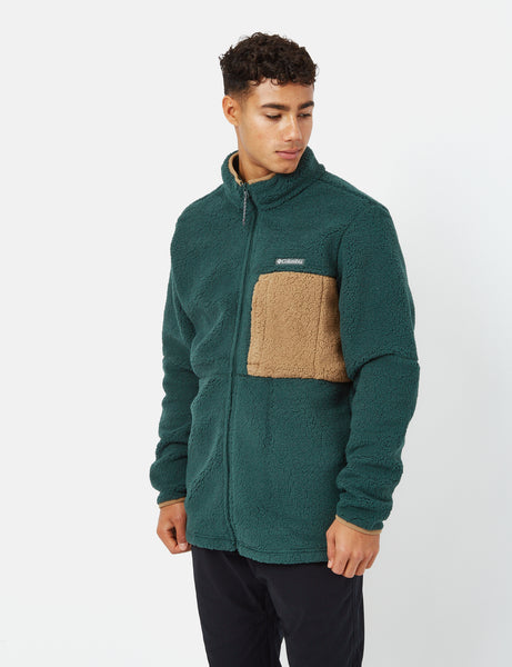 Columbia Mountainside Heavyweight Fleece Spruce Green Delta Brown I UE. URBAN EXCESS