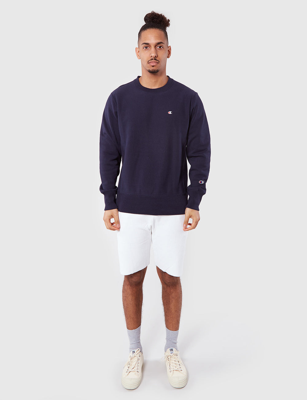 Champion Reverse Weave Sweatshirt - Navy Blue | URBAN EXCESS.