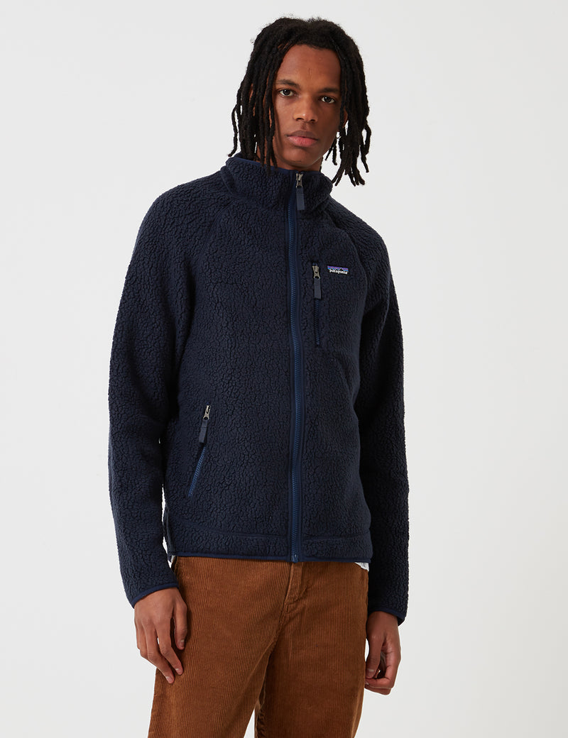 Patagonia retro pile hot sale jacket navy blue