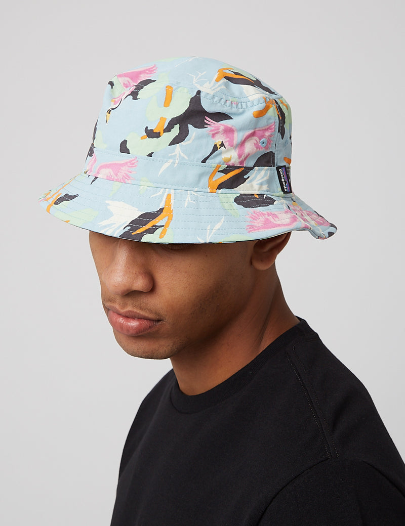 Patagonia Wavefarer Bucket Hat Spoonbills Big Sky Blue I URBAN EXCESS.