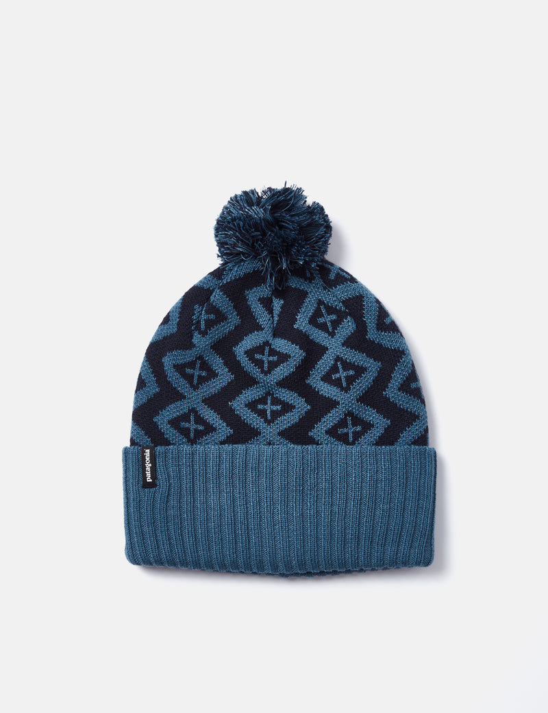 Patagonia Powder Town Perennial Pinecone Beanie Hat - Wavy Blue