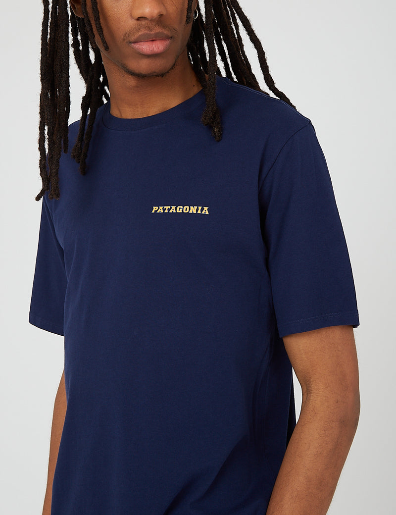 Patagonia Summit Road Organic T-Shirt - Classic Navy Blue