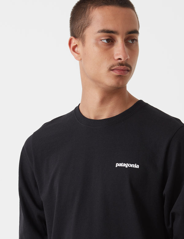 T-Shirt à Manche Longue Patagonia P-6 Logo Responsibili-Tee - Black