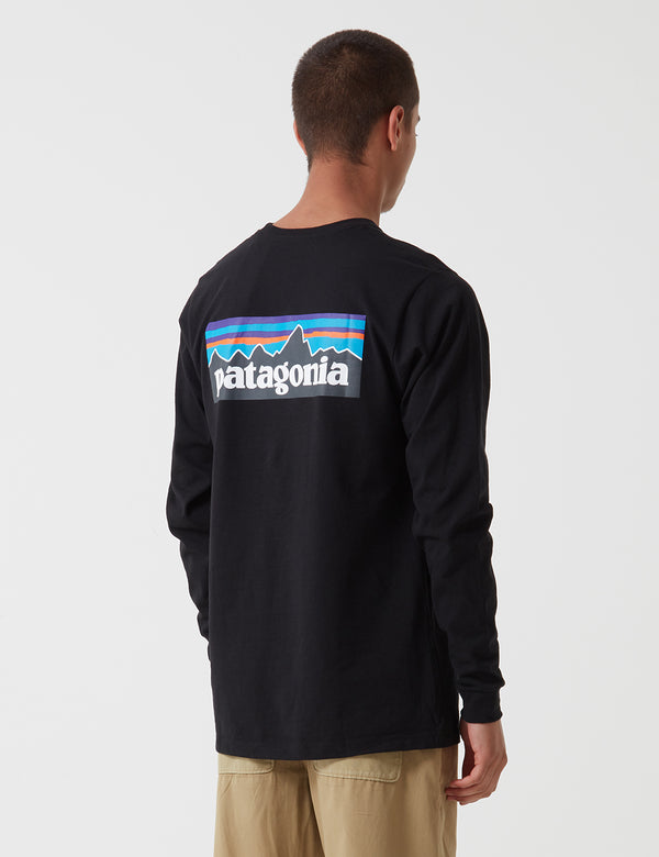 Patagonia P-6 Logo Responsibili-Tee 긴팔 티셔츠-블랙